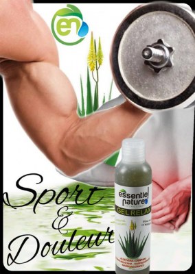 Gel relax à l'aloe vera 75ml roll on, 100ml, 200ml et 500ml