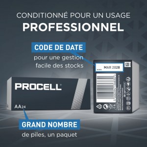 AA PROCELL : Pack de 10 Piles Alcalines Duracell (1.5V)