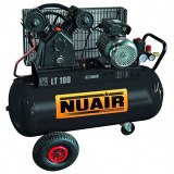 Compresseur d'air à piston réservoir de 100 litres moteur 3 CV tête bi-cylindre NUAIR