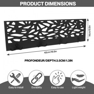 Porte manteau en bois (mdr) noir et design
