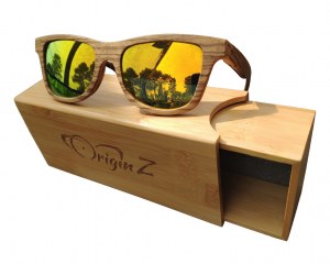 Lunettes polarisés en bois avec boite bambou