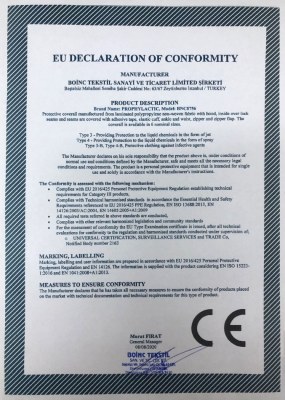 Combinaison de protection jetable