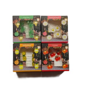 22 Guirlandes Lumineuse 20 LED Ananas / Cerise / Cactus