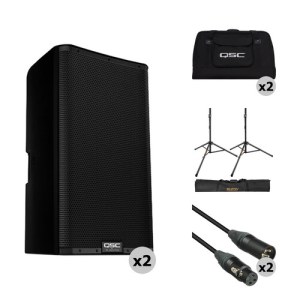 QSC K12.2 K.2 Series 12 2000W Powered Speaker Pair with Essential Accessories