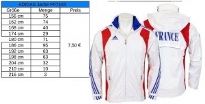 Stocklot - adidas "FRANCE" Jackets - Équipe Tricolore