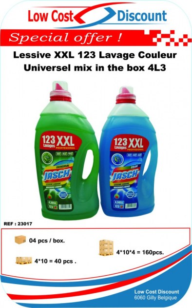 Lessive XXL 123 Lavage Couleur Universel mix in the box 4L3 Destockage