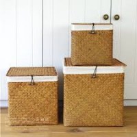 Boites de rangement en rotin naturel