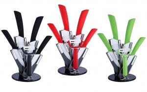 Set du Couteau en céramique avec support en acrylique 4 pièces