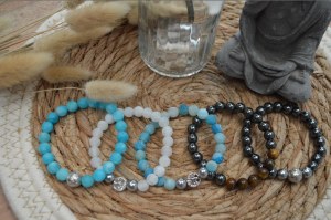 Bracelet perle femme/homme artisanal. Pierre naturelle. Fait main