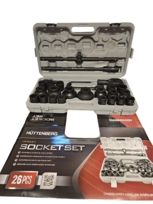Huttenberg Jeu de douilles à chocs , 26 pièces, 3/4