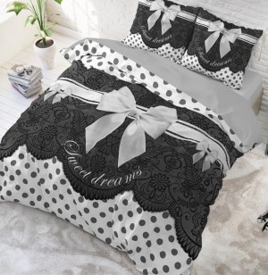 "Romance" Set 2/3 pcs Parure de Lit 100% Coton Housse de Couette+Taie d'Oreiller 140-20...