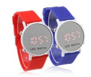 Ronde LED Watch- Rouge, vert, fuchsia