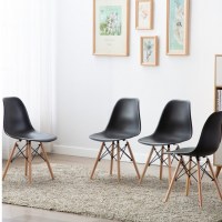 20 lots de 4 chaises scandinave noir