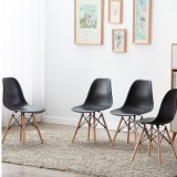 20 lots de 4 chaises scandinave noir