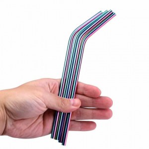 SET DE PAILLES ARC-EN-CIEL EN MÉTAL MSS-300