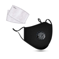 PM2.5M: Masque en Coton Lavable Avec Filtres en Carbone 2 Noire