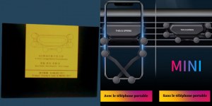 Support téléphone Voiture universel, grille d'aération, noir