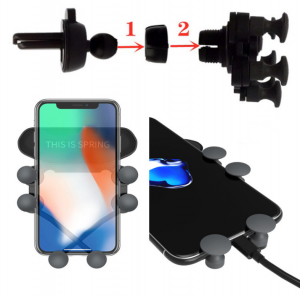 Support téléphone Voiture universel, grille d'aération, noir