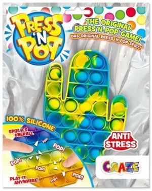 Vente en gros Press'n Pop Craze – Jeu antistress en silicone forme main | Grossiste jou...