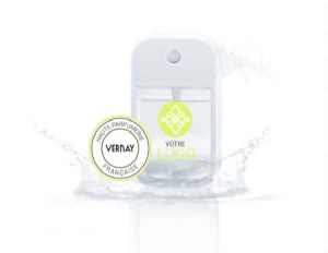 100 LOTION HYDROALCOOLIQUE PREMIUM SPRAY VERNAY 50ML RECHARGEABLE & PERSONNALISABLE