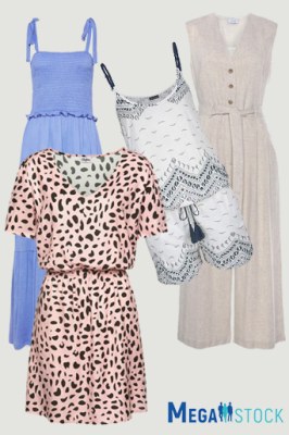 Robes d'été, salopettes, barboteuses, mix de marques, destockage