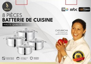 Batterie De Cuisine 8 Pièces En Acier Inoxydable 18/10 Couvercles En Verre inclus Induc...