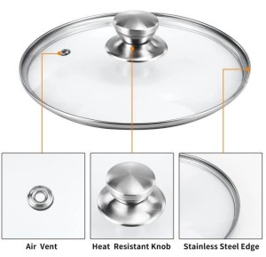 Batterie De Cuisine 8 Pièces En Acier Inoxydable 18/10 Couvercles En Verre inclus Induc...