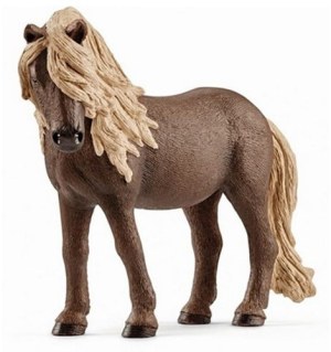 SCHLEICH ISLAND PONY JUMENT MARRON FONCÉ 12CM (SANS CODE-BARRES)