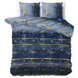 "Scratchy" bleu Set 2/3 pcs Parure de Lit Coton Mélangé Housse de Couette+Taie d'Oreiller