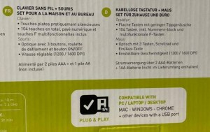 Wireless Keyboard & Mouse - Clavier et souris sans fil AZERTY