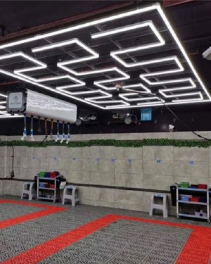 Lampe led hexagonal : show room, salon coifure, garage , detailling