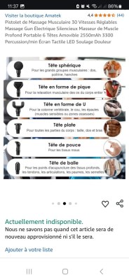 Lot de pistolet de massage