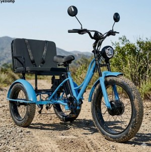 Off-Road for Seniors 200kg Load 24 Inch Fat Tire Electric Tricycle