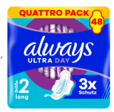 Always Ultra Long avec Ailettes – Lot de 4 Paquets de Serviettes Hygiéniques