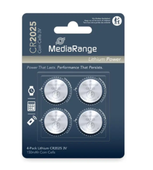Pile Bouton Lithium MediaRange CR2025 4 pcs – EAN 4260283113330