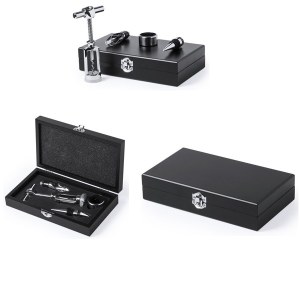 Set Vin Totens en Bois Couleur Noir - Objet publicitaire AVEC ou SANS logo - Cadeau cli...