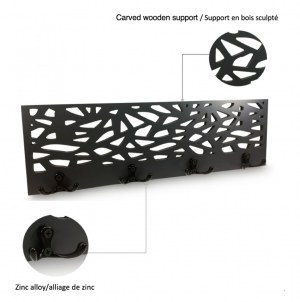 Porte manteau en bois (mdr) noir et design