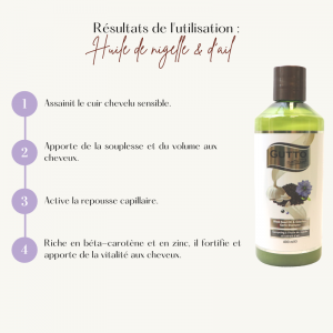 Shampoing à l'huile d'ail et de nigelle 400ml - GUTTO NATURAL