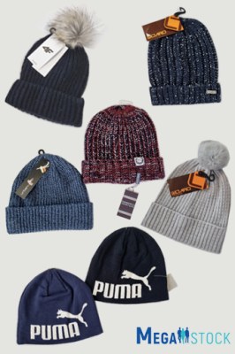 Chapeaux demi-saison et hiver, mix de marques, destockage