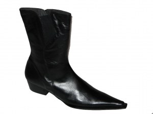 Bottine en cuir noir talon cassé STRADE VARIE