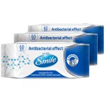 Smile lingettes humides avec effet antibactérien 60 pcs / paquet (12 paquet/boîte)