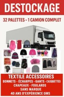 DESTOCKAGE - 32 PALETTES BONNETS -ECHARPES -GANTS