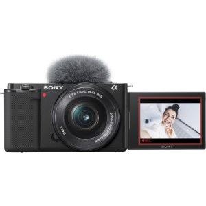 Sony ZV-E10 Mirrorless Camera with 16-50mm Lens and Basic Bundle (Black)