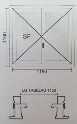 Fenêtre 2 vantaux PVC blanc