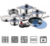 Batterie de cuisine 16 pièces en inox / disponible avec couvercle en verre ou couvercle en inox