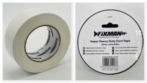 DESTOCKAGE EXCLUSIF  Fixman Adhésif toilé ultra robuste Blanc 50 mm x 50 m