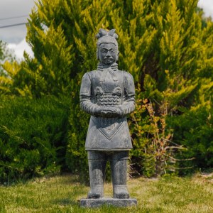 Grossiste statue guerrier chinois, pas japonais en pierre naturelle, statue guerrier chinois xian...
