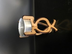 Porte-bougie en bois MDF 3mm / avec bougie inclue