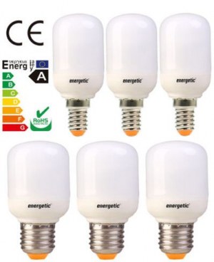 ENERGETIC Softlight T45 CFL -- E14/E27 5W/7W 2700K/6400K