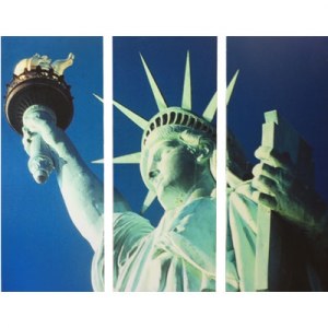 Tableau triptyque déco américaine statue de la liberté
